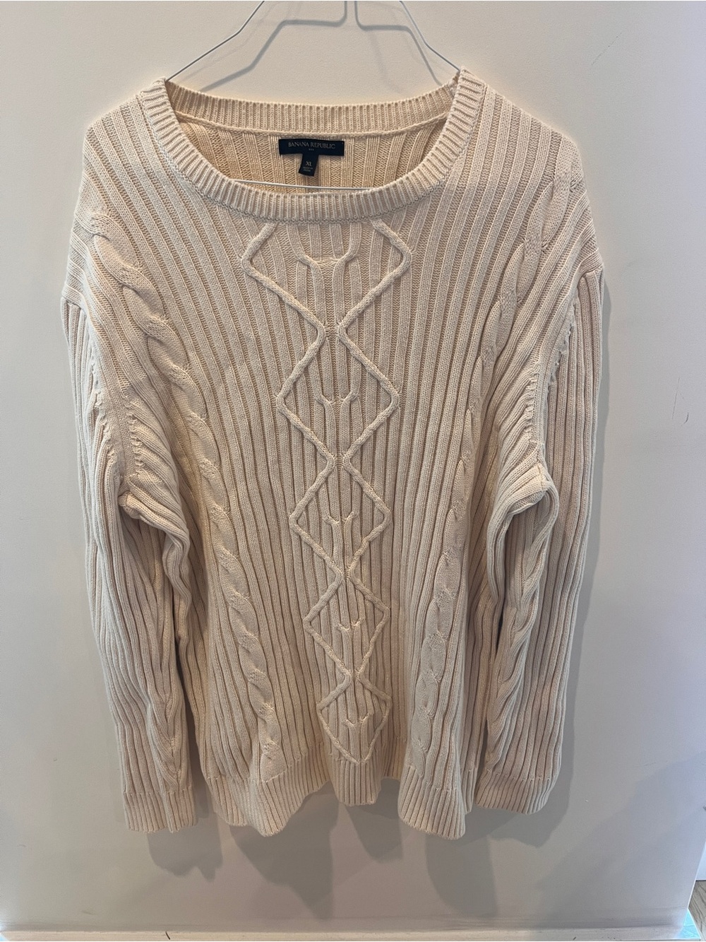 Banana Republic Light Cream Cable-Knit Sweater